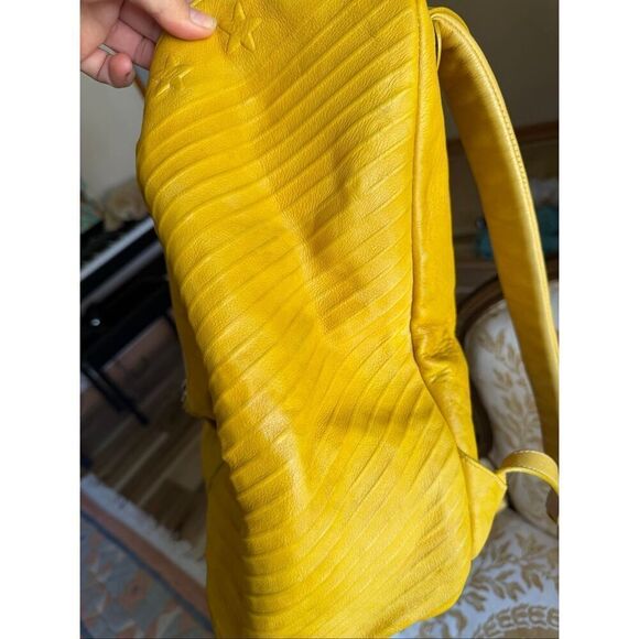 Opelle Mustard Yellow Genuine Leather Backpack Sling Bag Women Zip Closure main image 6
